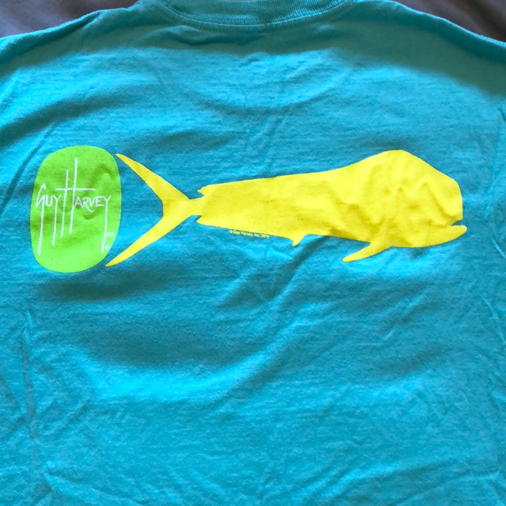 Teal Guy Harvey t shirt, size S.
